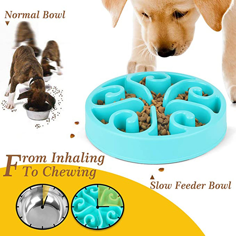 Bol pour chien, alimentation lente, mangeoire pour chiens, chats et animaux de compagnie, plat à manger en plastique, bol, nourriture pour chats, assiette anti-déglutition